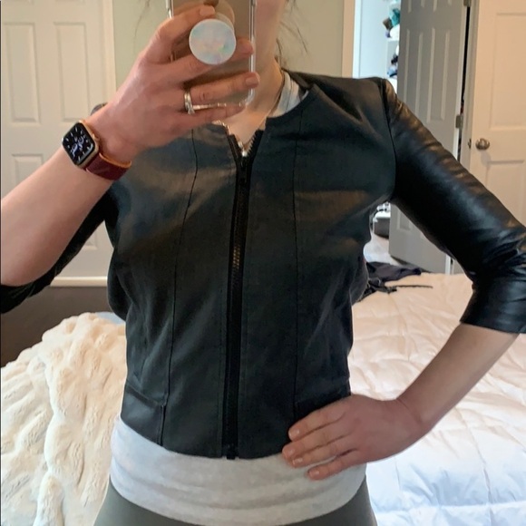 Helmut Lang Linen and Leather Blazer Jacket - Picture 2 of 15